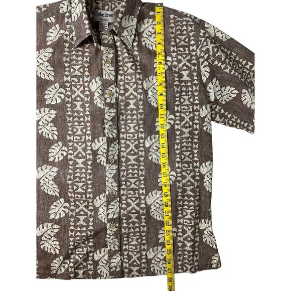 Cooke Street Honolulu Reverse Print Aloha Shirt  Size M  Brown Hawaiian Floral - Picture 4 of 8